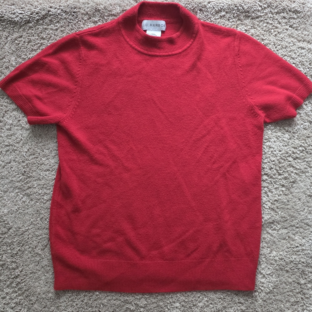 Sag Harbor Cherry Red Knit Top